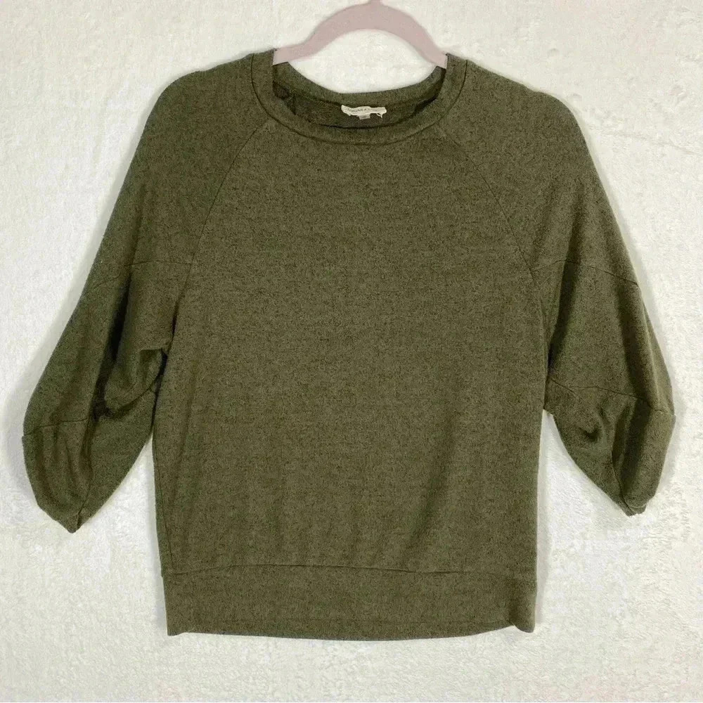 Sugar‎ + Lips Green Marl Sweatshirt Boho Gorpcore Lightweight Pullover XS